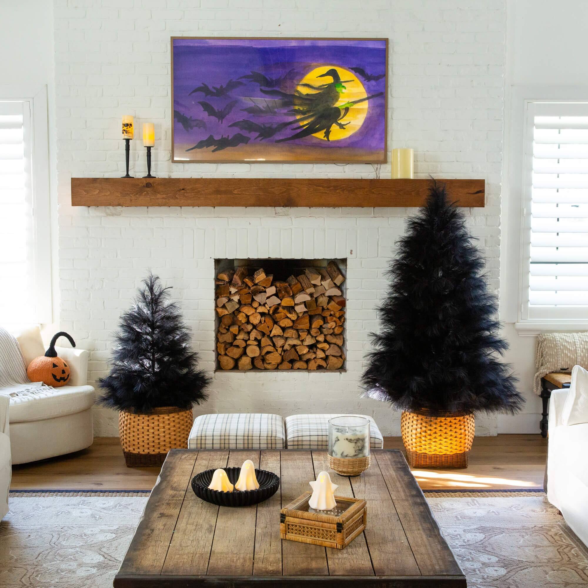 4ft. Artificial Halloween Black Pampas Grass Christmas Tree